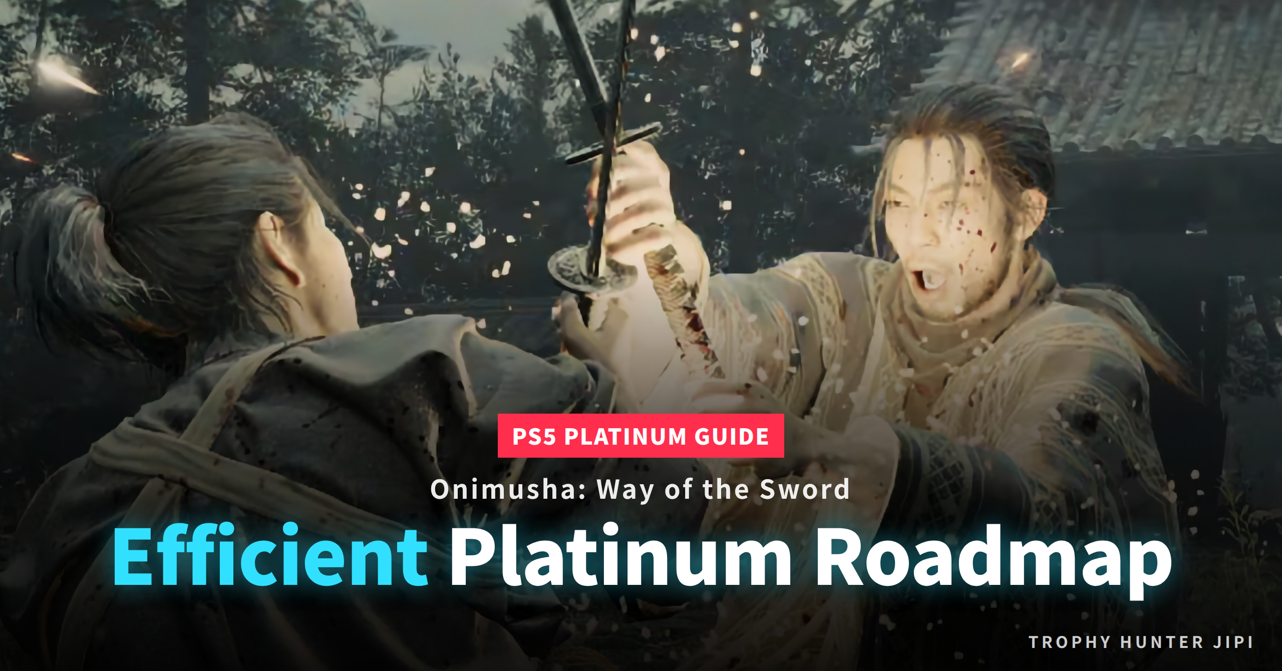 Onimusha: Way of the Sword trophy guide thumbnail showing Musashi landing an Issen